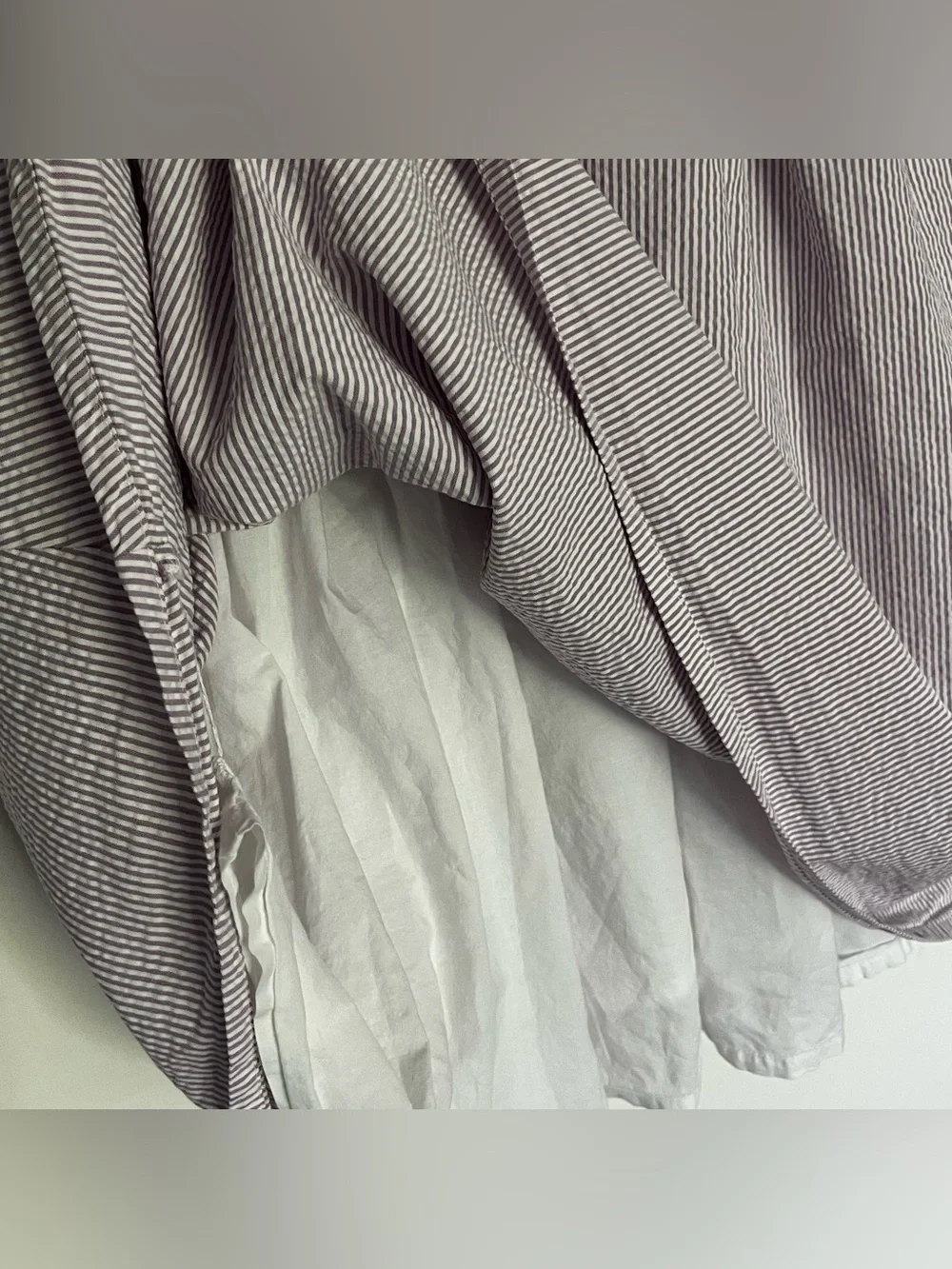 Hope and Henry Striped Tie-Shoulder Kids Dress Lavender White Organic‎ Cotton 10